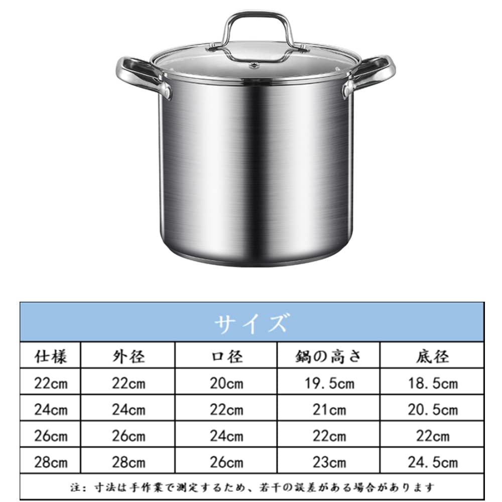 Amazon | 両手鍋 深型 三層底 寸胴鍋 業務用 304ステンレス製 蒸しもの